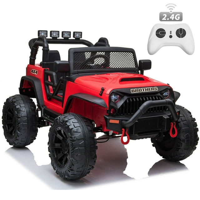 Joyracer 12 Volt Ride on Truck Car with Remote Control, 2 Seater ...