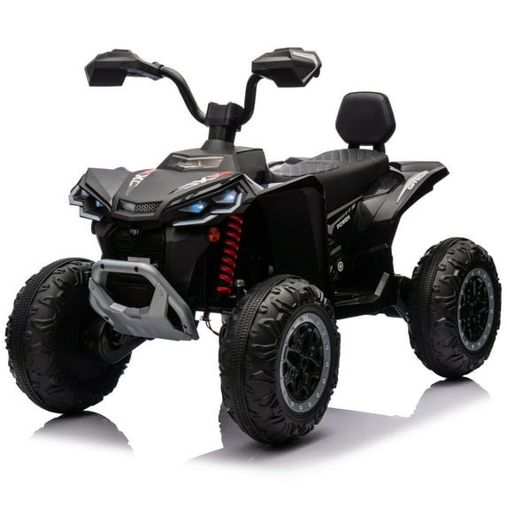 12V Kids Ride On ATV with 2 Seater,2* 45W Motor 7AH Battery Powered Electric Vehicle w/ LED Lights,High & Low Speed,Music,Spring Suspension,Ride on Car 4 Wheeler Quad for Boys & Girls,Rose Red