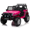 thumbnail image 1 of Joyracer 12V Kids Ride on Truck Car with Parent Remote Control & 2 Seater, 5.5 AH Battery Powered Toy Car w/ 4 Large Wheels, Spring Suspension, 3 Speeds, LED Lights, Bluetooth for Girl Boy, Rose Pink, 1 of 8