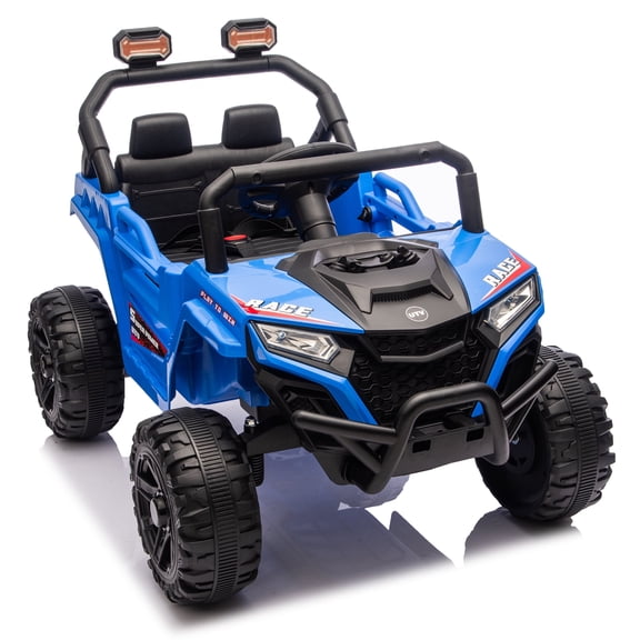 Joyracer 12V Ride on Toys, Electric Car for Kids, Power Car Wheels with Remote Control, Bluetooth, Suspension, Blue, Ages 3-5