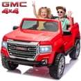 thumbnail image 1 of Joyracer 2 Seater 24 Volt Ride on Toys, Licensed GMC 4WD/2WD Switchable Ride on Car for Big Kids with Remote, Bluetooth, Fold Down Tailgate, Rear Storage, Red, 1 of 15
