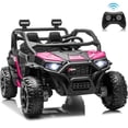 thumbnail image 1 of Joyracer 24 Volt Ride on Toys , 4WD 2-Seater Power Car Wheels, Electric Car for Kids with Remote Control, Music & Bluetooth, LED Lights, Rear Storage Box, Pink, 1 of 12