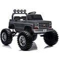 thumbnail image 1 of Chevrolet Cheyenne 24 Volt Ride on Toys for Kids, Joyracer Ride on Truck with Remote, Power Car Wheels with Bluetooth, USB, LED Lights, Gray, 1 of 8