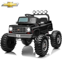 Chevrolet Cheyenne 24 Volt Ride on Toys with Remote, Ride on Truck for Big Kids, Joyracer Power Car Wheels with Bluetooth, Black