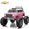 thumbnail image 1 of Chevrolet Cheyenne 24 Volt Ride on Toys, Joyracer Electric Car for Kids, Power Truck Wheels with Remote, Bluetooth, USB, LED Lights, Pink, 1 of 14