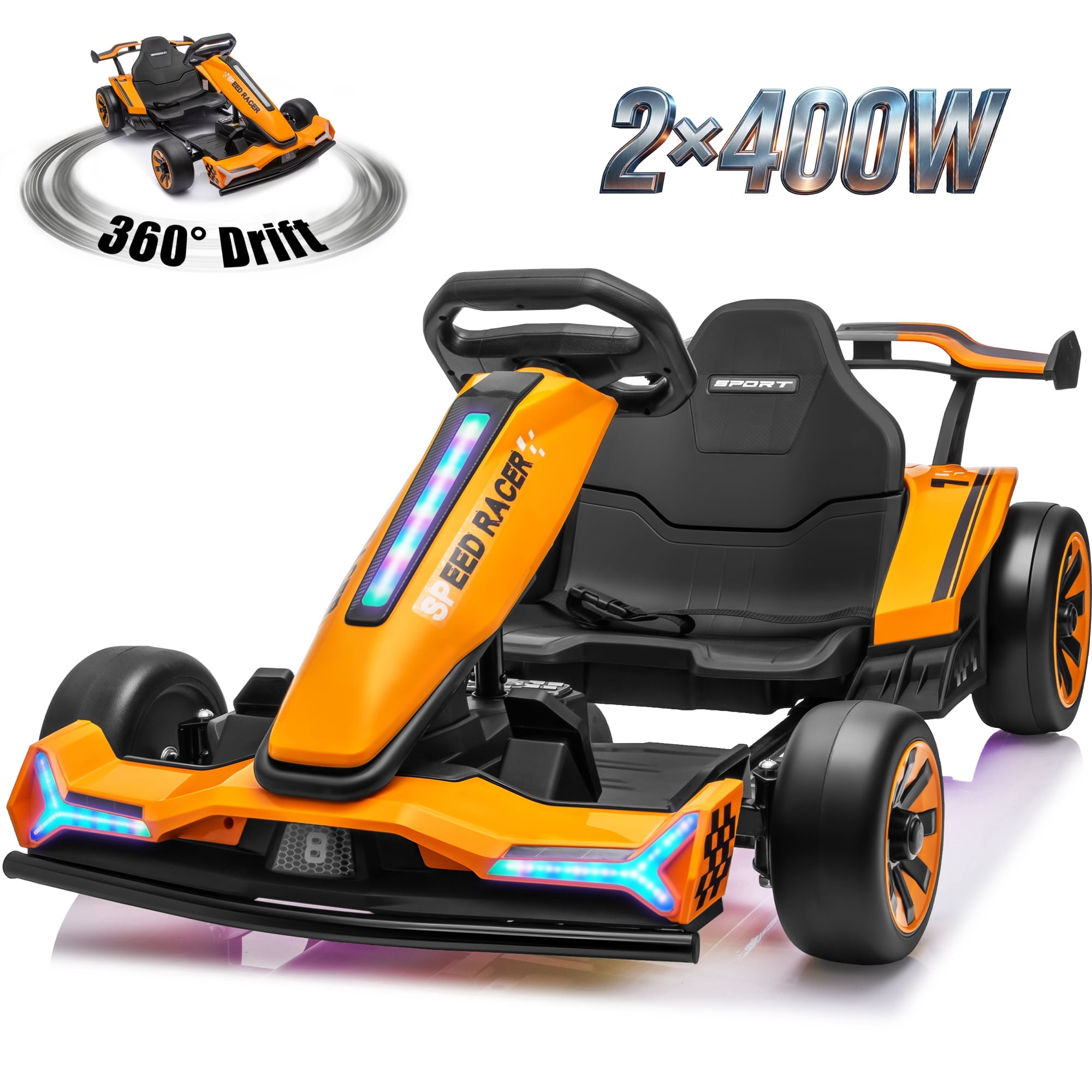 Joyracer 24V Go Kart for Kids 6-12, 2x400W Motors Electric Drift