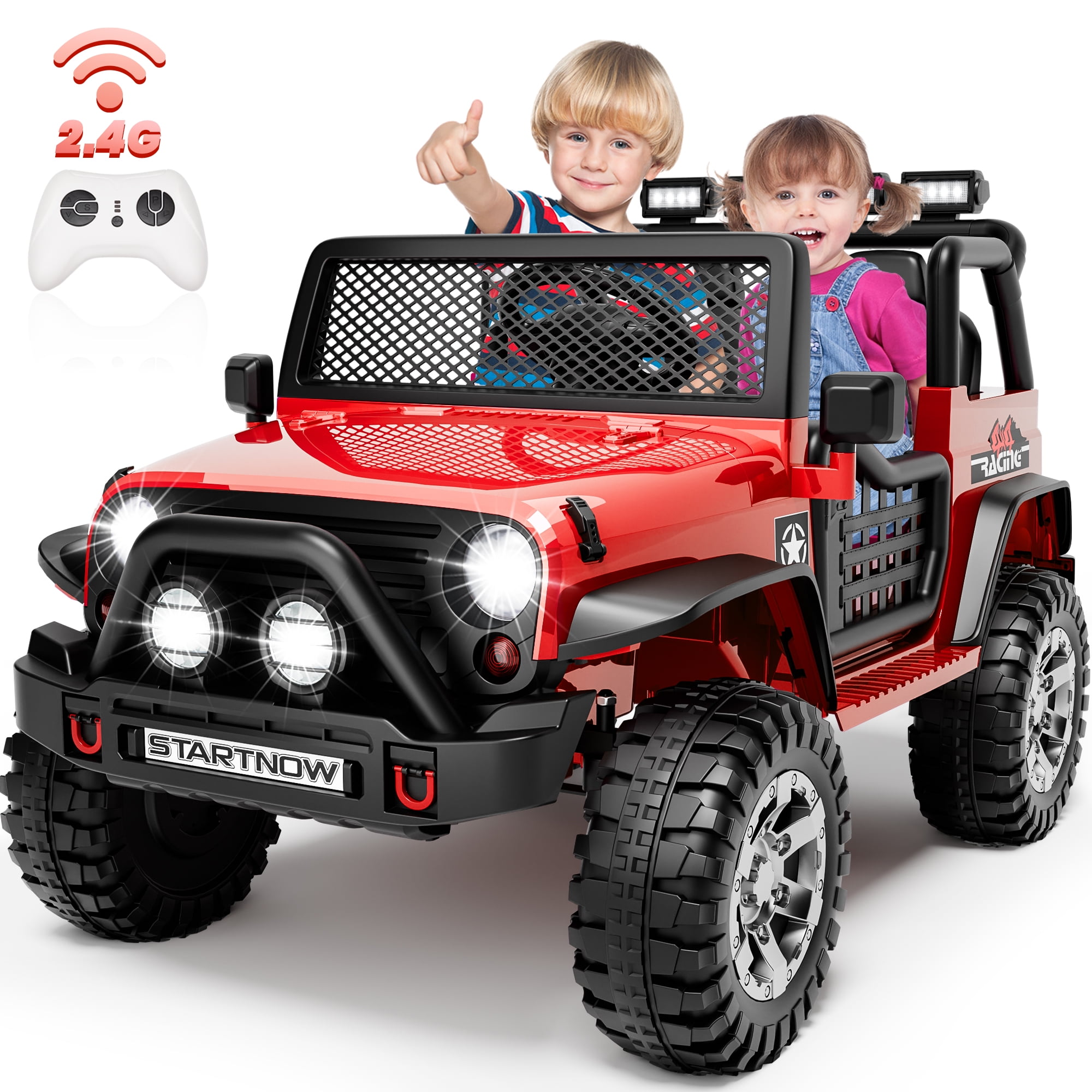 JOYRACER 24V 2 Seater Kids Ride on Truck, Remote Control, 4Ã—200W