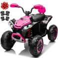 thumbnail image 1 of Joyracer 24V 2-Seater Kids Ride on Toy, 4*200W Motors, 9AH Battery Powered Electric 4-Wheeler ATV w/ Kneepads, Music, Pink, 1 of 10