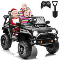Joyracer 24V 4WD Ride on Toys with Remote Control, 2 Seater Kids Electric Car 7AH Battery Powered Truck Vehicle Toy w/ Spring Suspension, Bluetooth Music, Gift for Boys Girls Black