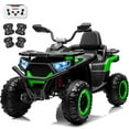 thumbnail image 1 of Joyracer 24V 4x4 Kids ATV Electric 4-Wheeler with Leather 2-Seater, 24 Volt Ride on Toys for Big Kids w/ Kneepads, 4x200W Motors, Bluetooth Music, Green, 1 of 9