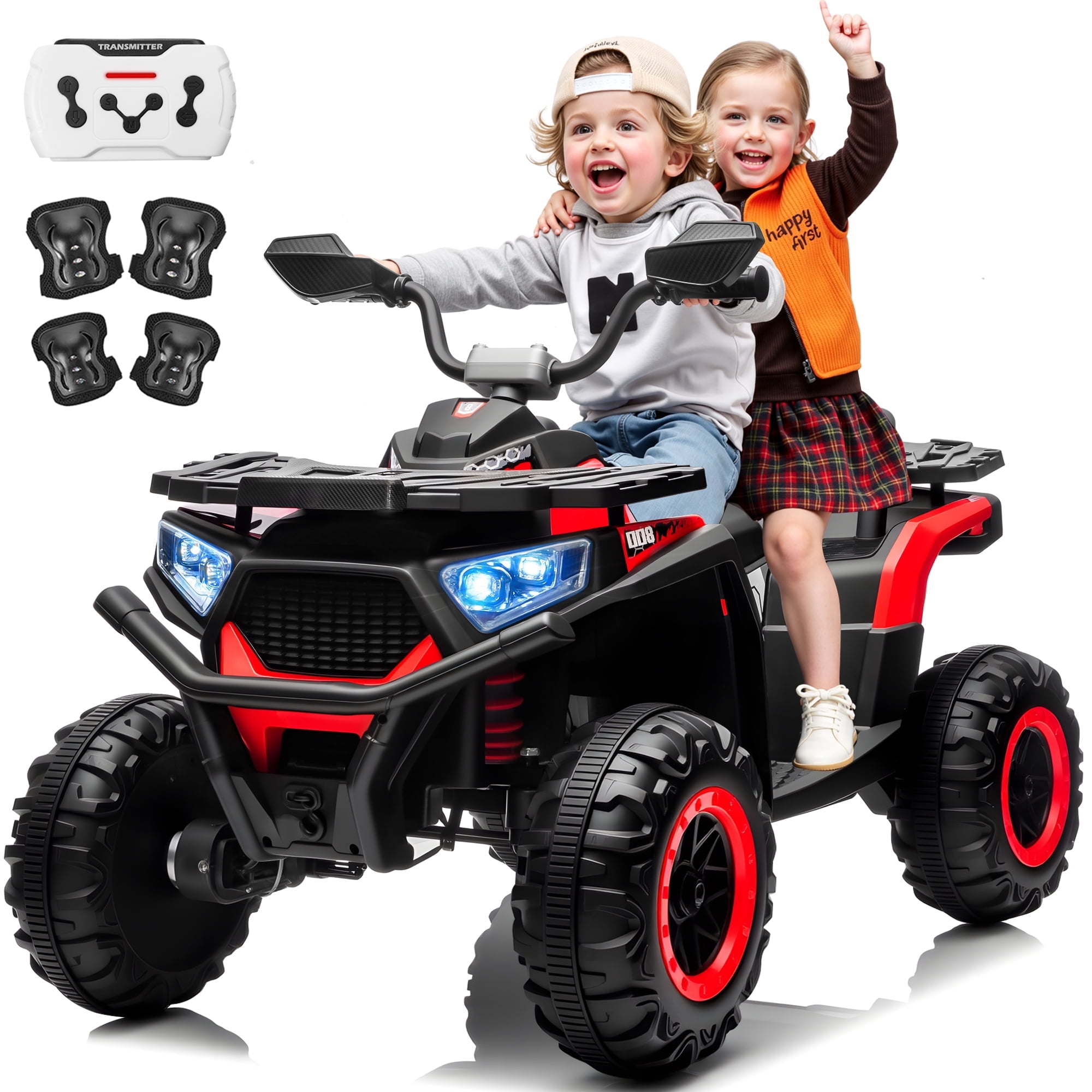 Joyracer 24V 4x4 Kids ATV Electric 4-Wheeler with Leather 2-Seater