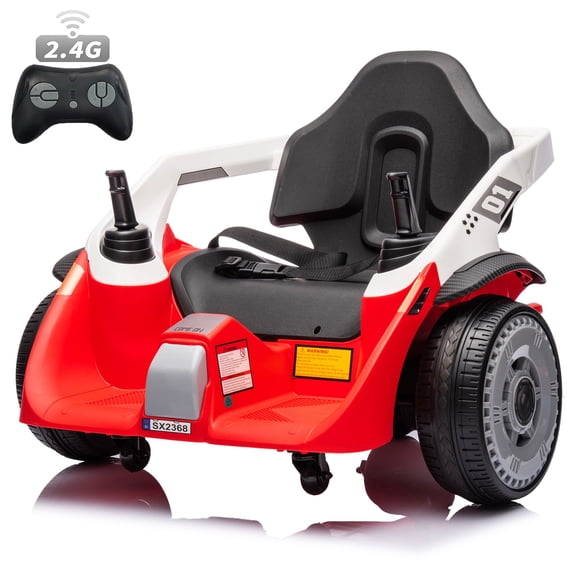 Joyracer 24V Bumper Car for Kids with Remote Control, 3 Speeds, 24 Volt Ride on Toys Electric Car with Volume Adjustable, Music, Bluetooth, MP3, Horn, Red
