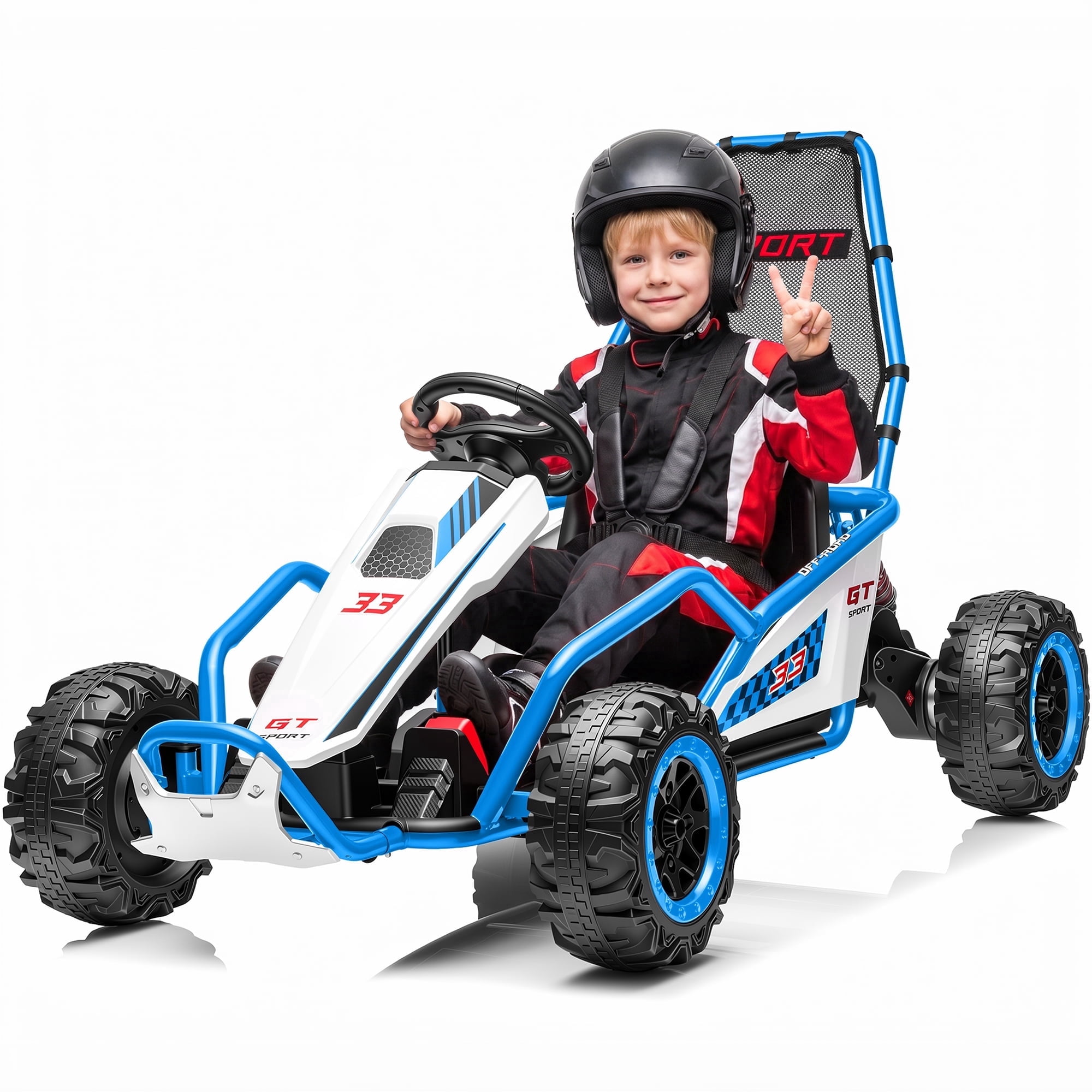 Joyracer 24V Electric Go Kart for Kids Ages 6+, 400W Motors Ride