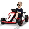 thumbnail image 1 of Joyracer 24V Go Kart for Kids, 7AH Battery Powered Ride on Car for Teens Ages 6+, Outdoor Ride on Toys, High-Low Speed 5-9MPH, Accelerator/Brake Pedal, 360°Drifting, Wear-Resistant Wheels, Red, 1 of 14