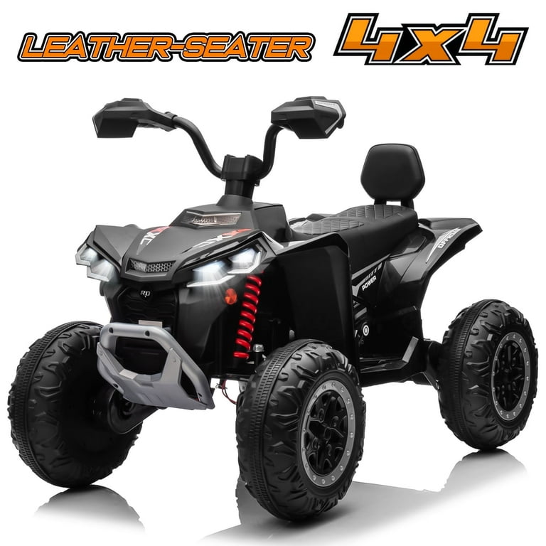 Joyracer 24V 2 Seater Kids Ride on Toy 4 200W Motors 9AH Battery Powered Electric 4 Wheeler ATV Black