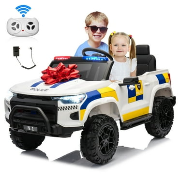 Joyracer 24V Kids Ride on Car Truck w/ 2 Seater Remote Control, 2*200W Motor Battery Powered Electric Wheel Toys, 3 Speeds, Spring Suspension, Bluetooth Music for Girls Boys,White