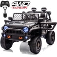 thumbnail image 1 of Joyracer 24V Ride on Toys, 4WD/2WD Switchable Truck with Remote Control & 2 XL Seater, 800W Powered Ride on Toys with Spring Suspension, 3 Speeds, Bluetooth Music Gift for Girl Boy, Black, 1 of 10
