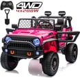 thumbnail image 1 of Joyracer 24V Ride on Toys Truck 4WD/2WD Switchable with Remote Control & 2 XL Seater, 800W Powered Ride on Car with Spring Suspension, 3 Speeds, Bluetooth Music Gift for Big Kids, Pink, 1 of 9