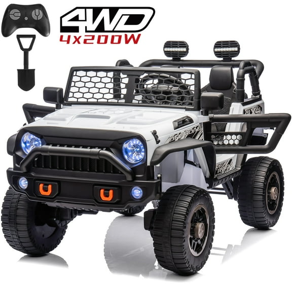 Joyracer 24V Ride on Car Truck with Remote Control & 2 Seater, 4WD/2WD Switchable 800W Powered Ride on Toys with Spring Suspension, 3 Speeds, Bluetooth Music Gift for Big Kids