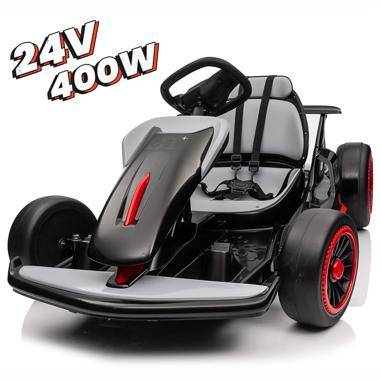 Joyracer 24V Ride on Toys, 4-Wheeler Electric Scooter w/ Helmet