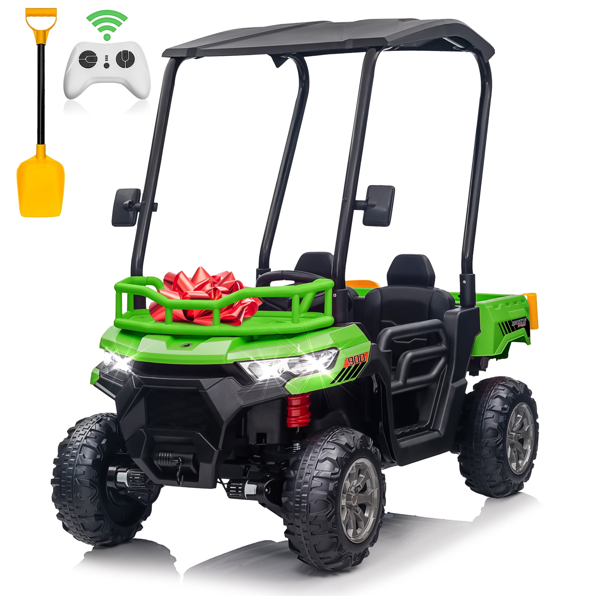 Joyracer 800W 24 Volt Ride on Toys, 4WD/2WD Switchable Powered Ride on UTV with Remote Control, Kids Electric Car w/ 2 Seater, Power Car Wheels, 3 Speeds, Music, Bluetooth, MP3, USB, Horn, Pink