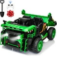 thumbnail image 1 of Joyracer 24V Ride on Toys w/ Remote Control, 2 Seater 400W Ride on Dump Truck, Electric Powered Ride on w/ Dump Bed, 3 Speeds, Shovel, Bluetooth/Music, Gift for Kids, Green, 1 of 10