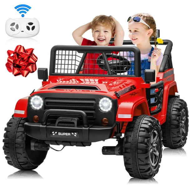 Joyracer 24V Ride on Truck Car w Remote XL 2 Seater Outdoor Toys 4WD 2WD Switchable 4x200W Motor Power Four Wheels Electric Car for Big Kids Bluetooth Music Boys Girls Red Walmart Business Supplies