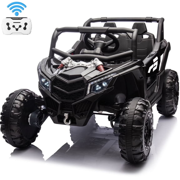Joyracer 24 Volt Ride on Toys with Remote, 4WD Power UTV Wheels with 800W Motors, Bluetooth, Spring Suspension, LED Light, 3 Speeds, Black