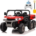 thumbnail image 1 of Joyracer 24V Ride on Toys, 2 Seater 6-Wheel UTV Car, 4WD Ride on Dump Truck for Big Kids with Trailer Remote Control, Red, 1 of 9