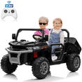 thumbnail image 1 of Joyracer 24V Ride on Toys with Remote Control, 2*200W 2 Seater Ride on Tractor w/ Trailer, Power Car Wheels Outdoor UTV Toys for Kids -Black, 1 of 10