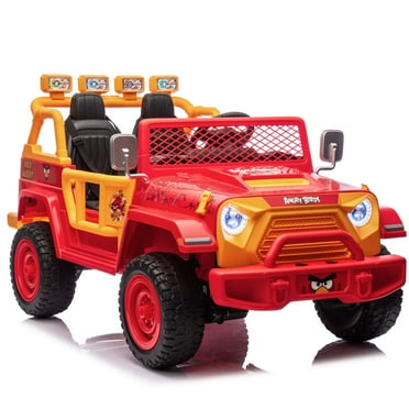 Joyracer 4WD 24 Volt Ride on Toys with 2 Seat, 800W Power Car Wheels for Kids Toddlers with Remote Control, Shovel, 3 Speeds, Bluetooth Music, Red