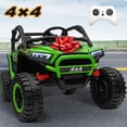 thumbnail image 1 of Joyracer 4WD 24 Volt Ride on Toys UTV with 2 Seater & Remote Control, Kids Powered Vehicles w/ 4x100W Motors, 4 Wheels Spring Suspension, Bluetooth USB Music, Green, 1 of 9