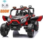 Joyracer 4WD 24 Volt Ride on Toys for Big Kids, 2 Seater Power Car wheels UTV with 800W Motors, Remote Control, Bluetooth, LED Light, Red
