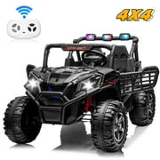 Joyracer 4WD 24V Ride on Toys Car w/ 2 XL Seater Remote Control, Electric Off-Road UTV w/ 4*200W Motor, Powered 4-Wheeler Toy, LED Lights, Spring Suspension, 3 Speeds, Bluetooth Music, Black