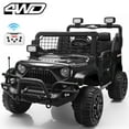 thumbnail image 1 of Joyracer 4WD 24V Ride On Toys Truck with Remote Control, 2 Seater 800W 9AH Powered Ride on Electric Car, Bluetooth MP3 Music, 4 Wheels Suspension, 3 Speeds, Black, 1 of 9