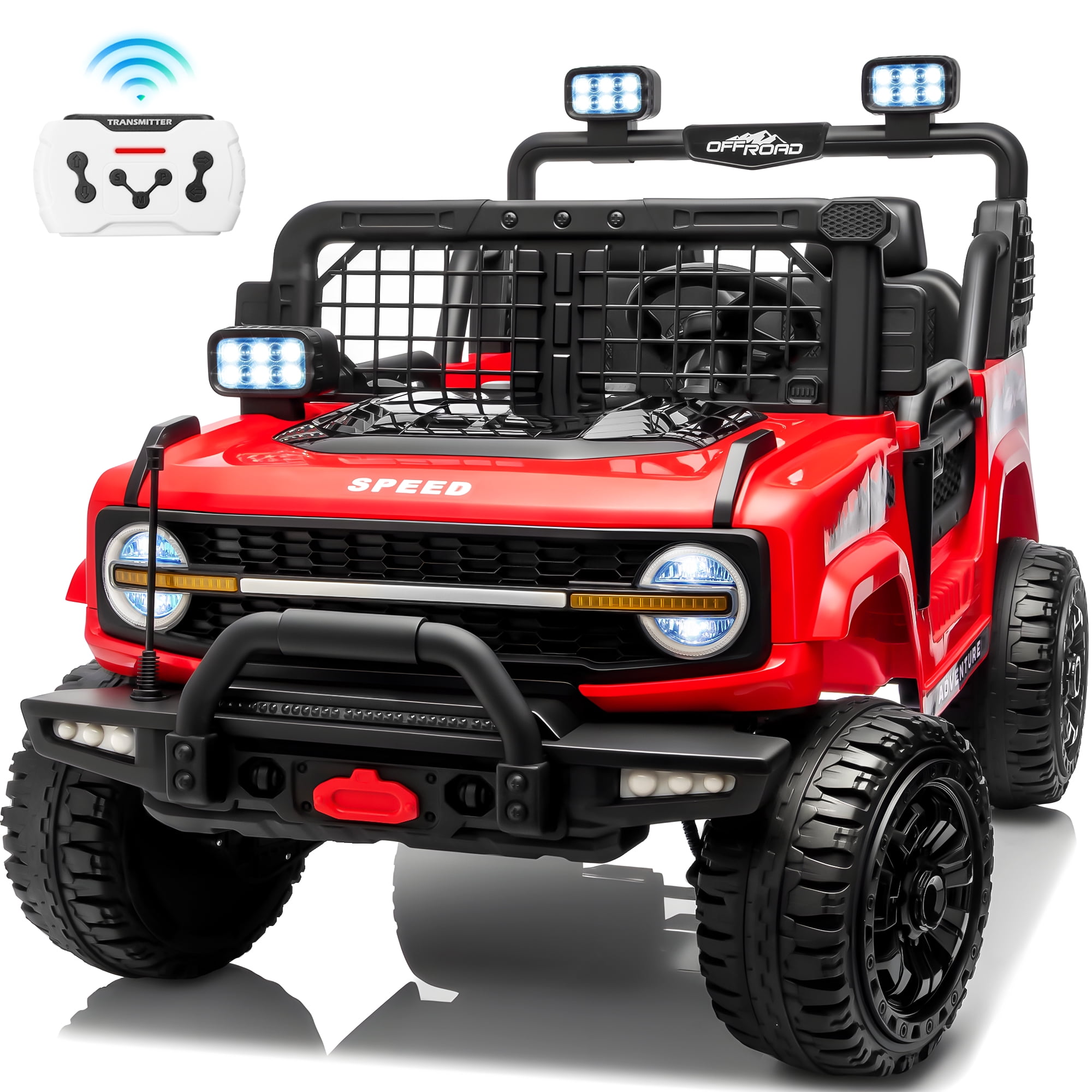 Child's Car Ridable 24V Kids' 2 Seater Ride-on Truck Car with Remote Control, Rideable Road ...