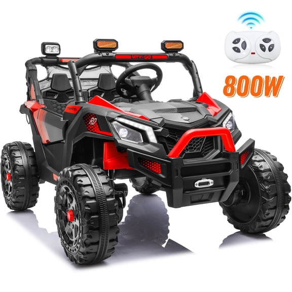 Joyracer 4WD 24 Volt Ride on Toys for Big Kids, 2 Seater Power Car wheels UTV with 800W Motors, Remote Control, Bluetooth, LED Light, Red