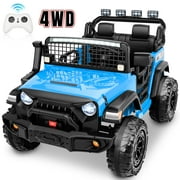 4WD 24 Volt Ride on Toys with Remote, Joyracer Power Car Wheels with 800W Motors, Bluetooth, Spring Suspension, LED Light, Black