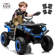 Joyracer ATV for Kids, 24 Volt Ride on Toys w/ Remote, 4WD Ride on Car w/ 800W Motors, 4 Wheeler Power ATV Wheels w/ 2 Seater, Spring Suspension, Knee Pad, Blue
