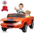 thumbnail image 1 of Joyracer Shelby GT350 Ride ons, 4WD 24 Volt Ride on Toys for Kids, 2 Seats Electric Car with Remote Control, Ride on Cars, Toy Gift with LED Lights, Music, Horn, Bluetooth, USB, Orange, 1 of 13