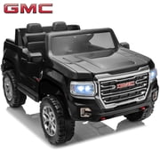 Joyracer Licensed GMC 24 Volt Ride on Toys, 2 Seater Ride on Car for Big Kids with Remote, 4WD/2WD Switchable, Bluetooth, Fold Down Tailgate, Rear Storage, Black