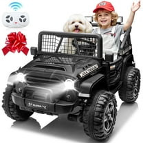 Joyracer 800W 24 Volt Ride on Toys, 4WD/2WD 3 Speeds Oversized Power Car Wheels, 2-Seater Ride on Truck with Remote Control, Electric Car Gift for Kids with Music, Bluetooth, Horn, Light, Black