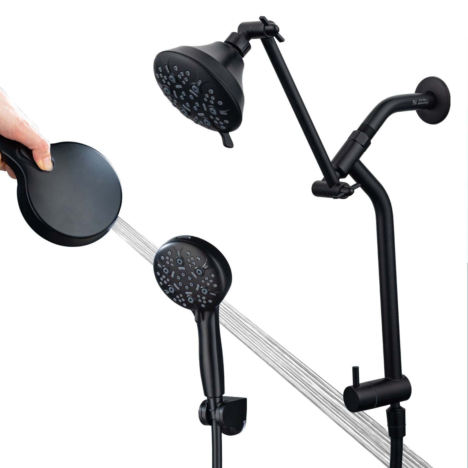 Joyrain Multi-angle adjustable showerhead& Handheld High-pressure 8 Spray Modes Shower Head, Rain Shower Combination with Multifunctional Adjustable Extension Arm