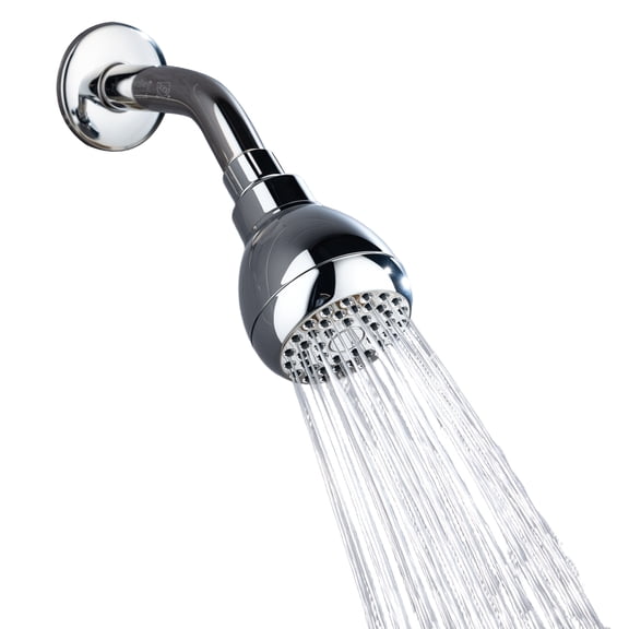 JoyRain T1081 2.5" 1.75 GPM High-Pressure Fixed Showerhead with Flange and 6-Inch Shower Arm, Anti-Clog, Anti-Leak, Chrome