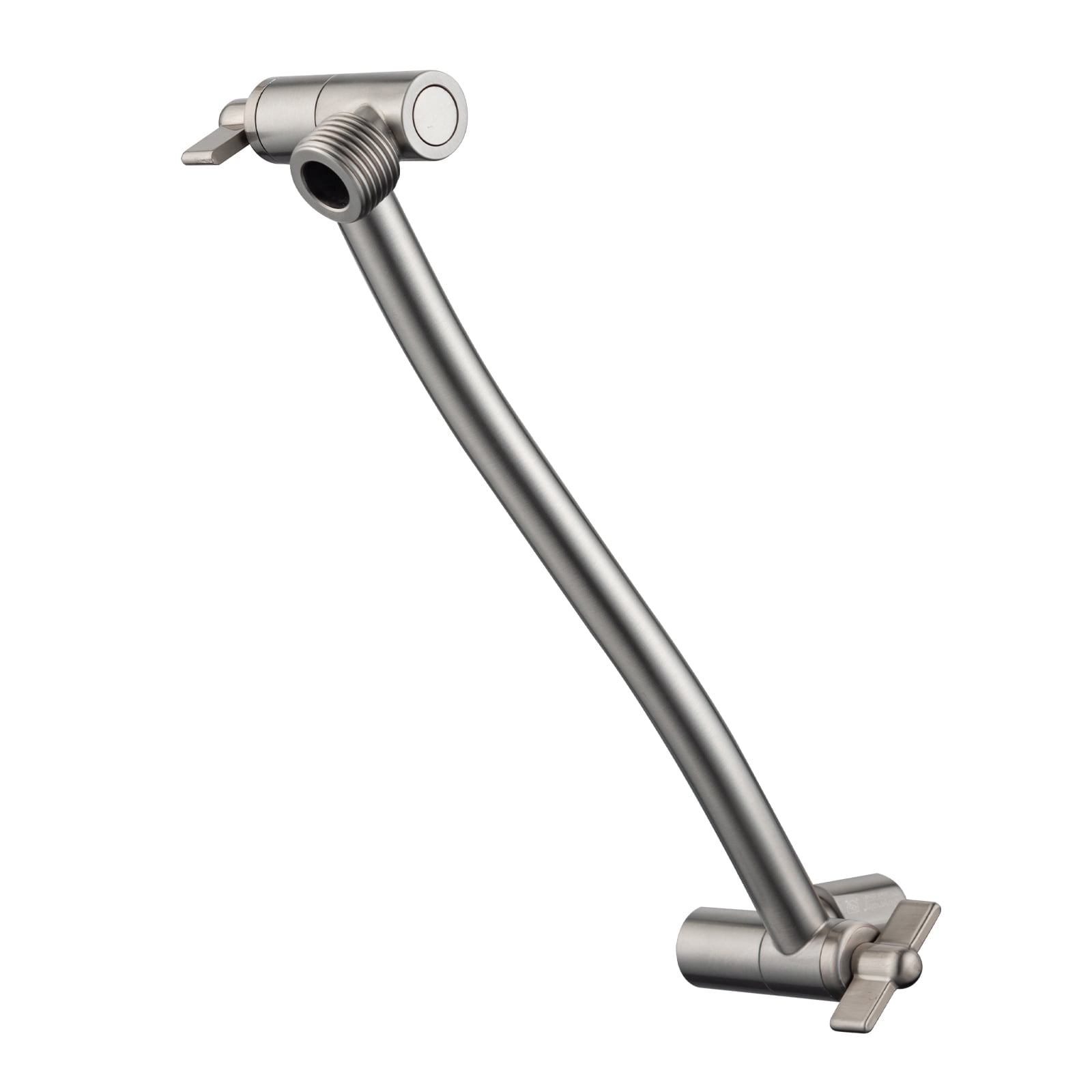 Joyrain Shower Arm Extension – 12" L-Shaped, 304 Stainless Steel, Chrome Finish, 1/2" NPT, With Flange Base