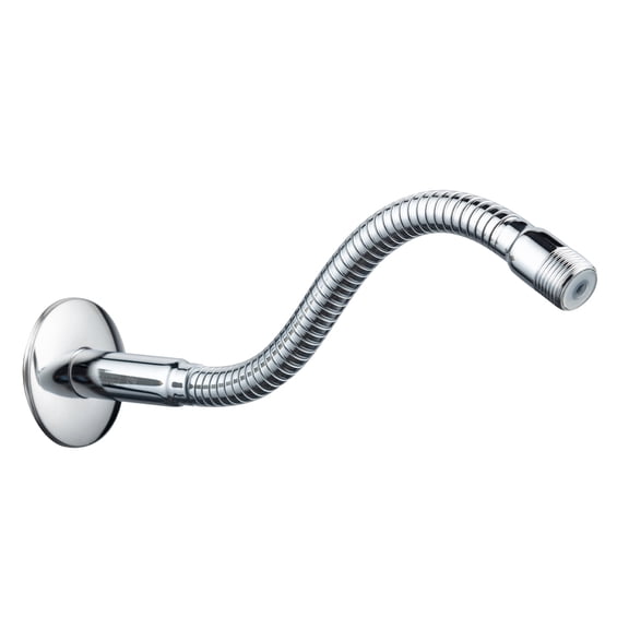 Joyrain Shower Arm Extension with Flange Base, 304 Stainless Steel Extension Pipe, Adjustable Flexible Shower Arm (Chrome, 12-Inch Adjustable Flexible Shower Arm)
