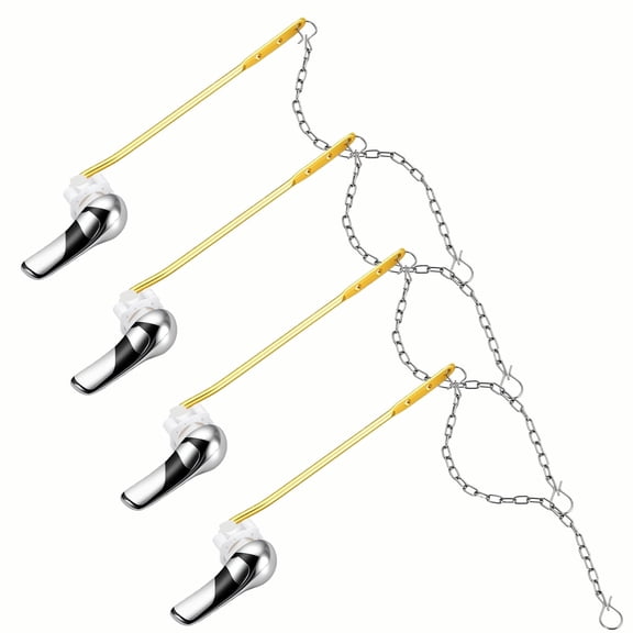 JoyRain Toilet Repair Kit - Front-Mount Handle Replacement with Stainless Steel Flapper Chain, Fits Most Toilets (Chrome, Aluminum rod, 1-Pack)