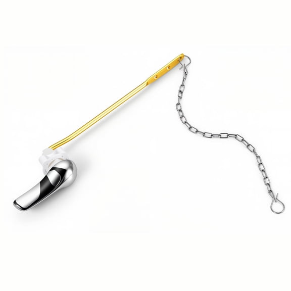 JoyRain Toilet Repair Kit - Front-Mount Handle Replacement with Stainless Steel Flapper Chain, Fits Most Toilets (Chrome, Polished Brass, 1-Pack)
