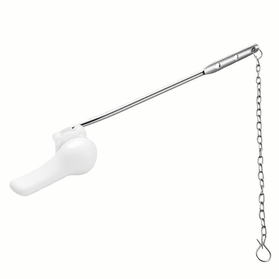 JoyRain Toilet Repair Kit - Front-Mount Handle Replacement with Stainless Steel Flapper Chain, Fits Most Toilets (White, Aluminum Rod, 1-Pack)