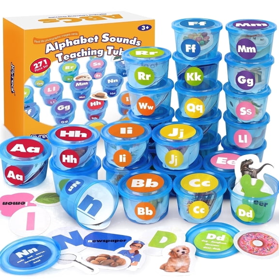 Joyreal Alphabet Learning Toy ABC Sorting Box, includes cards, preschool education, 271 pieces, suitable for children aged 3 and up.
